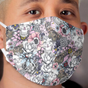 Floral Skull Cloth Face Mask