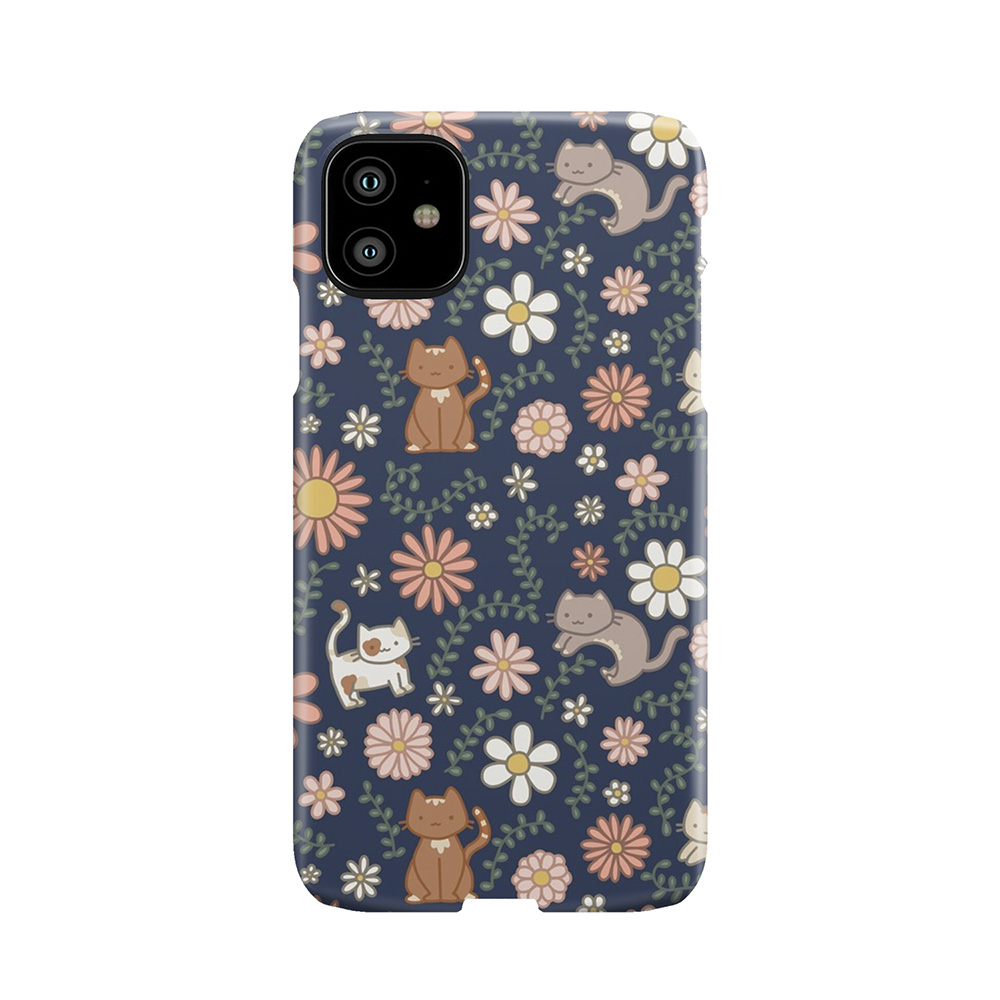 Flower Meower (Navy) Phone Case