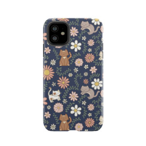 Flower Meower (Navy) Tough Phone Case
