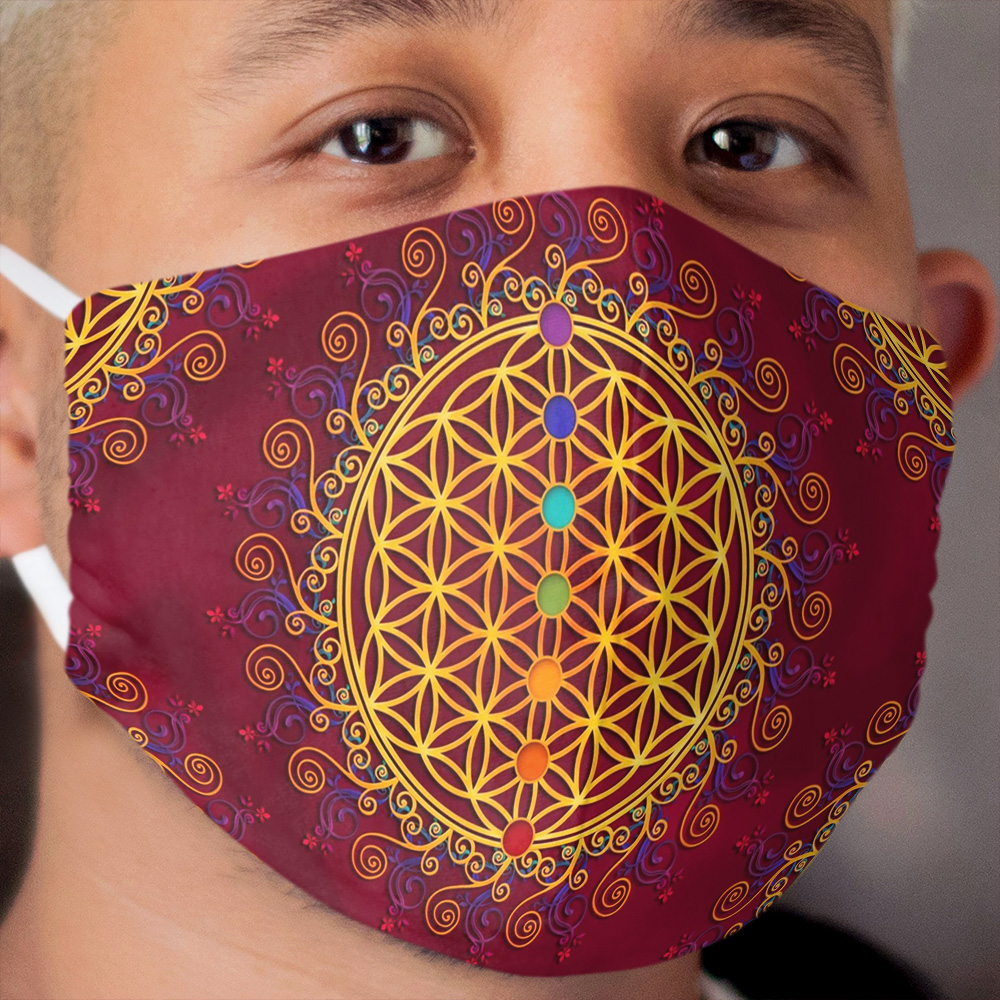FLOWER OF LIFE, CHAKRAS, SPIRITUALITY, YOGA, ZEN, Cloth Face Mask
