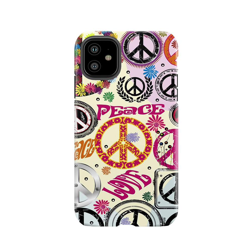 Flower Power Peace And Love Hippie Tough Phone Case