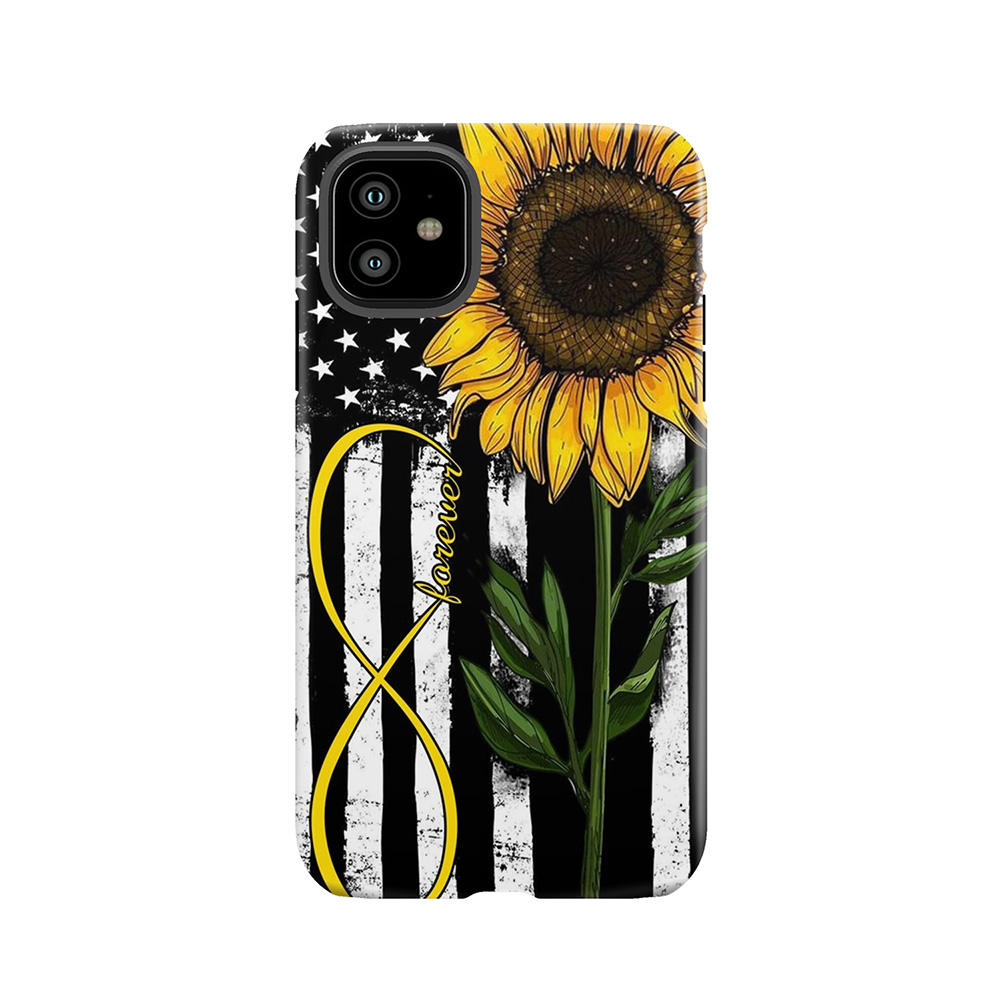 Forever American Flag Sunflower Tough Phone Case