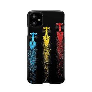 Formula 1 Cars Racing And Disintegrating Phone Case