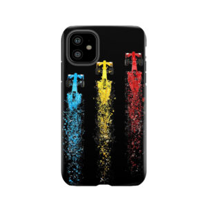 Formula 1 Cars Racing And Disintegrating Tough Phone Case