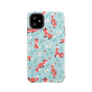 Fox And Bunny Pattern Tough Phone Case