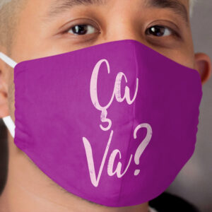 French Quote, France Souvenir, Ca Va? Retro, Distressed Design Cloth Face Mask