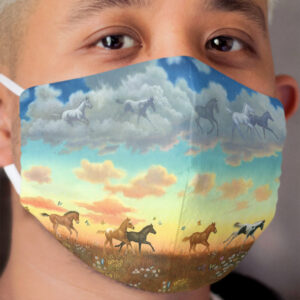 Frolicking Foals Cloth Face Mask