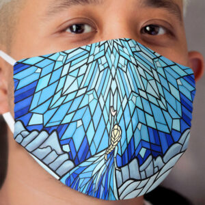 Frozen Fractals in the Stained Glass Window Cloth Face Mask