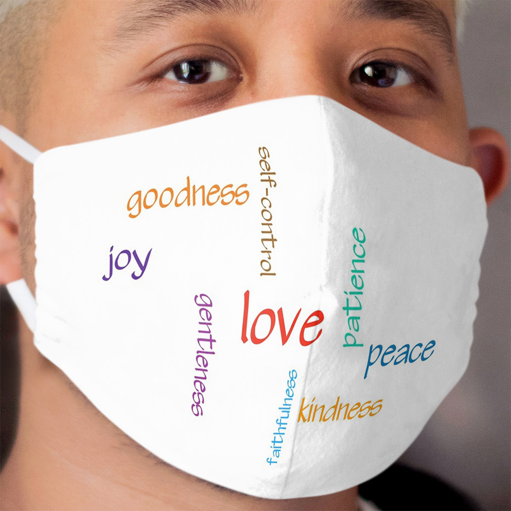 Fruit of the Spirit Word Cloud Cloth Face Mask