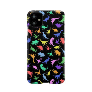 Fun Dinosaur Pattern (Black Background) Phone Case