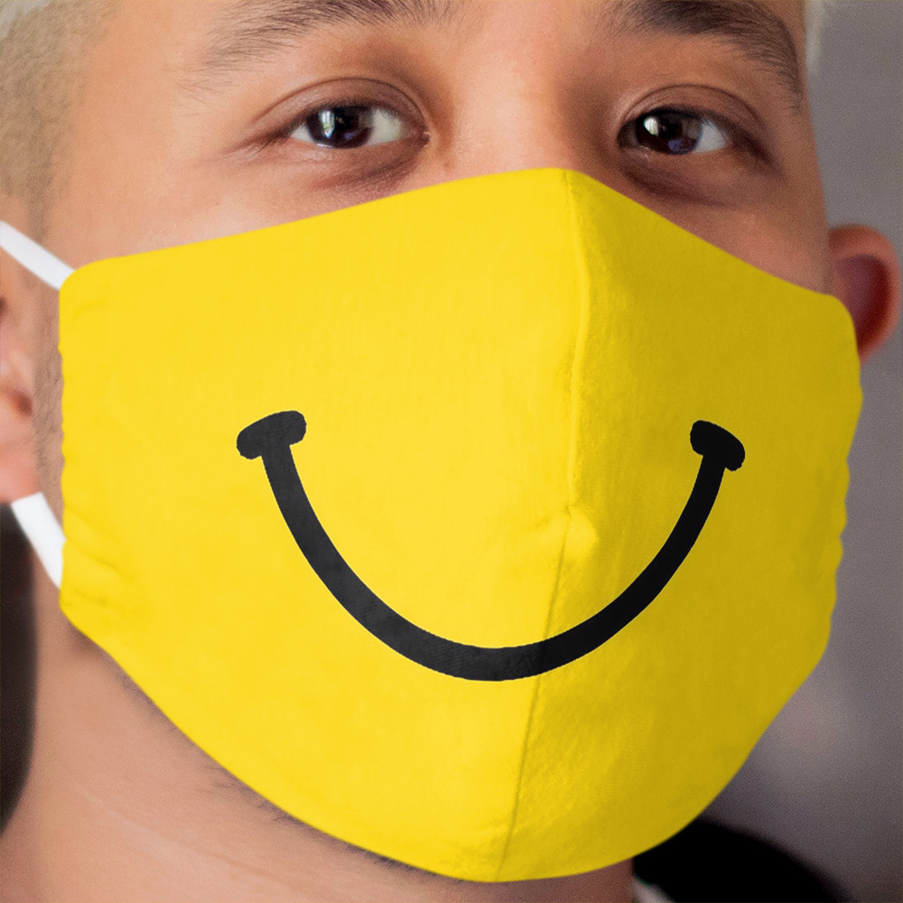 Fun Happy Yellow Smiley Face Mouth Cloth Face Mask
