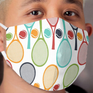 Fun Tennis Love Gift Tennis Racket and Tennis Ball Design for Tennis Players, Tennis Teams, and Tennis Captain Cloth Face Mask