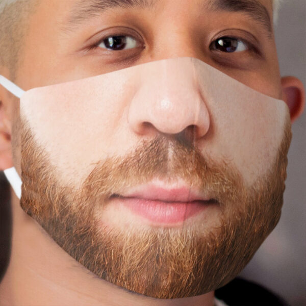 Funny beard man realistic face Cloth Face Mask