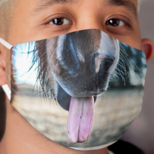 Funny Horse Mouth & Tongue Cloth Cloth Face Mask