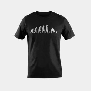 Funny Human Deadlifting Evolution Gym Fitness Weightlifter T-Shirt