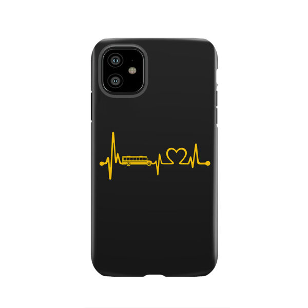 Funny School Bus Driver Gift | School Bus Heartbeat Tough Phone Case