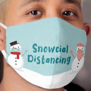 Funny social distancing snowcial distancing christmas Cloth Face Mask