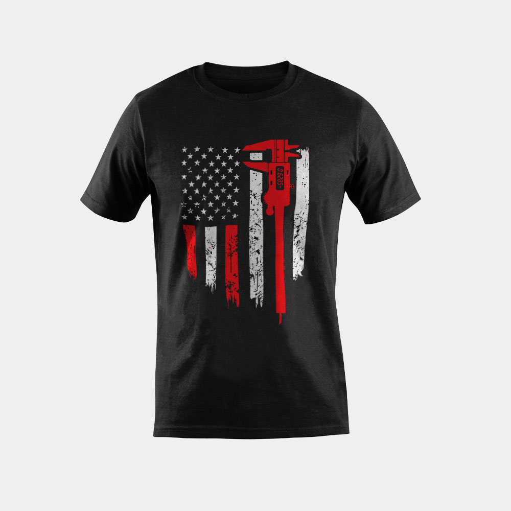 Funny USA Flag CNC Mechanic Tools Machinist Gift Men Women Premium T-Shirt
