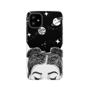 Galaxy Space Girl Tough Phone Case