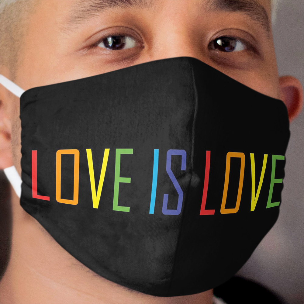 Gay art, gay pride, love is love, queer, gay couple gift, gay home decor Cloth Face Mask