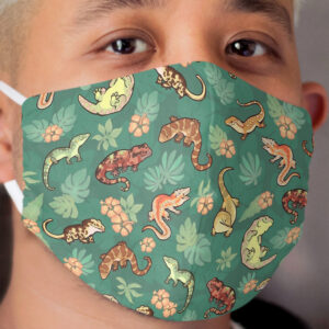 Gecko family in green Cloth Face Mask