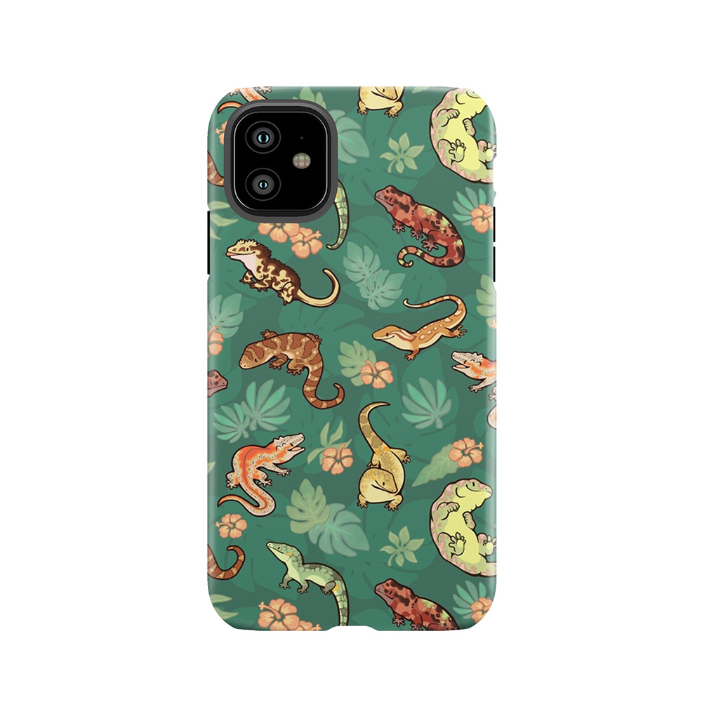Gecko Family In Green Tough Phone Case