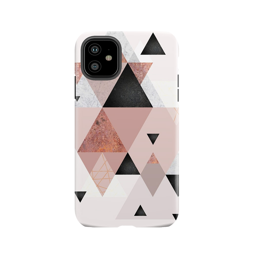 Geometric Compilation In Rose Gold And Blush Pink Tough Phone Case