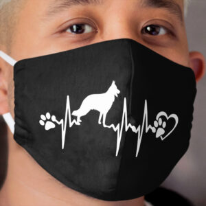 German Shepherd Heart Beat Cloth Face Mask