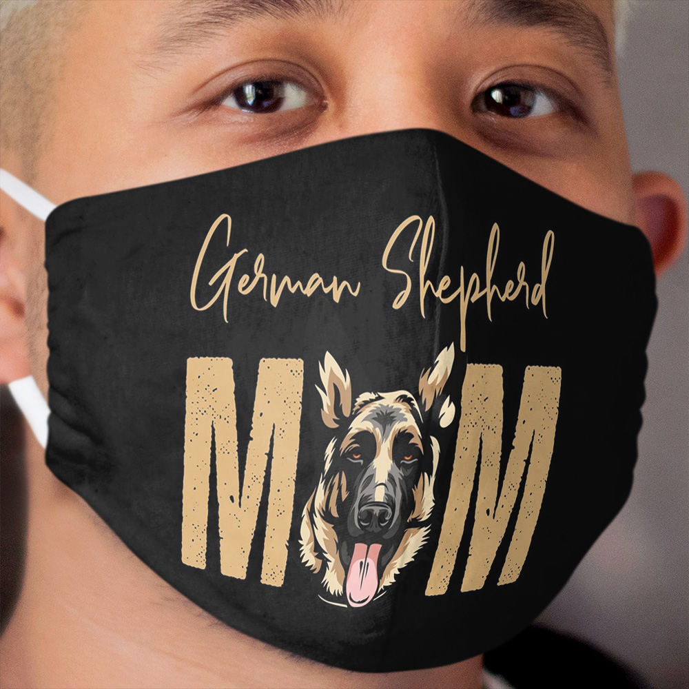 German Shepherd Mom, Dog Mom , Gift idea for German Shepherd owner, Slim Cloth Face Mask