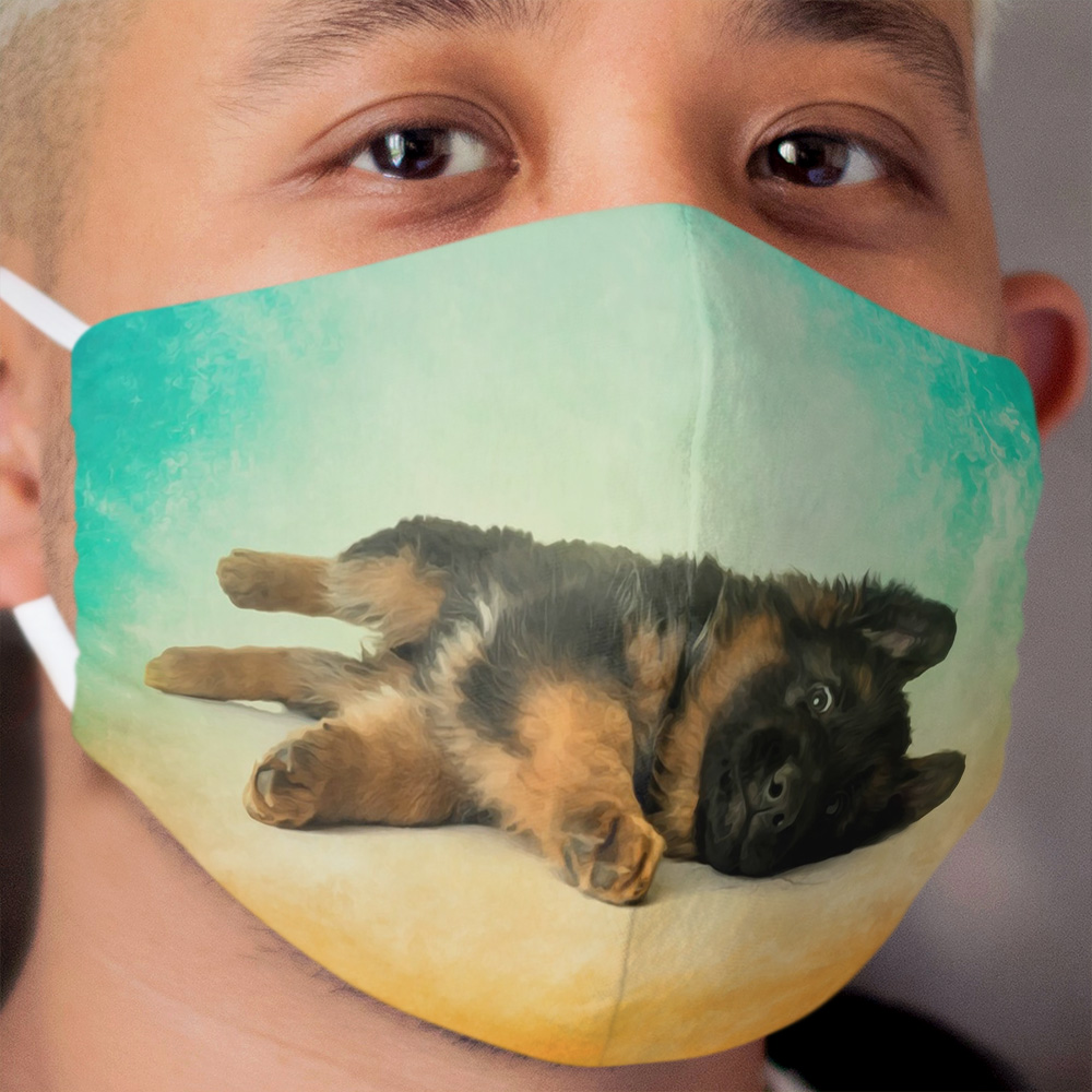 German Shepherd Puppy Cloth Face Mask