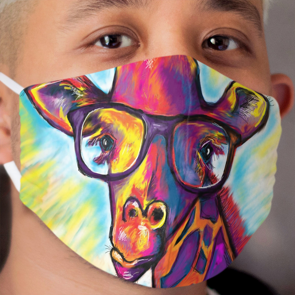 Giraffe in Glasses Cloth Face Mask