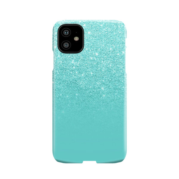 Girly Faux Glitter Ombre Teal Color Block Phone Case