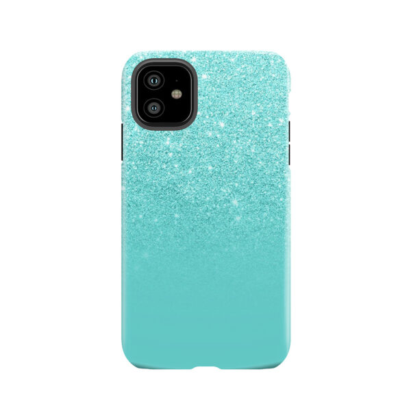 Girly Faux Glitter Ombre Teal Color Block Tough Phone Case