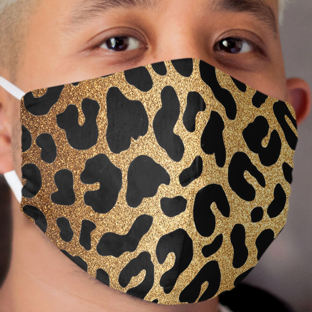 Glitter Leopard Cloth Face Mask