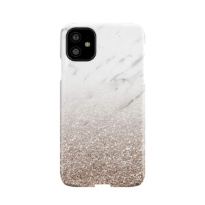 Glitter Ombre - White Marble & Rose Gold Glitter Phone Case