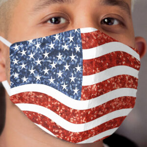 glitter print american flag Cloth Face Mask