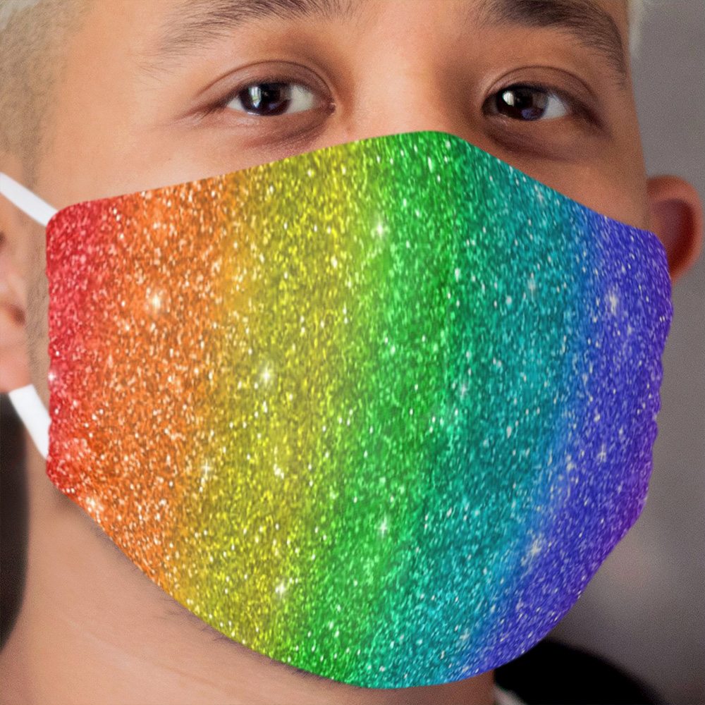 Glitter Rainbow Pride Cloth Face Mask