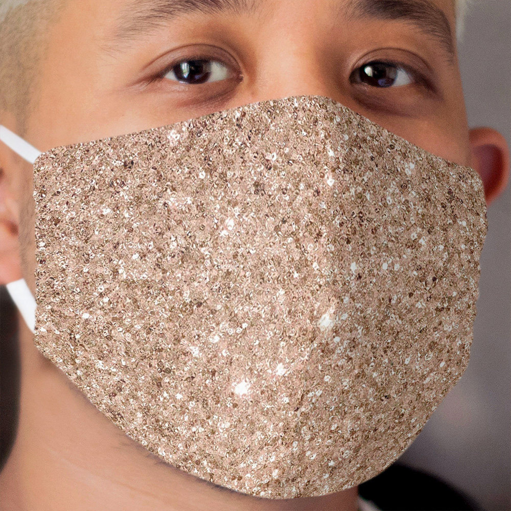 Glitter Rose Gold Sparkle Cloth Face Mask