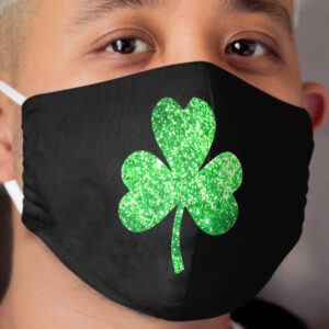 Glitter Shamrock Irish Ireland St. Patrick's Day Green Cloth Face Mask