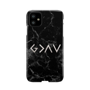God Is Greater Than The Highs And Lows - Christian Quote - Black Marble Phone Case