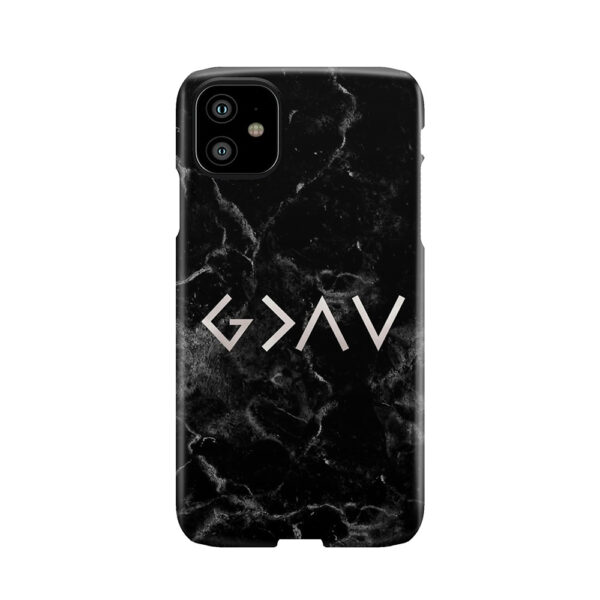 God Is Greater Than The Highs And Lows - Christian Quote - Black Marble Phone Case