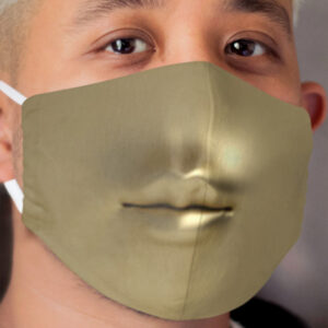 Gold 3D Lips Cloth Face Mask