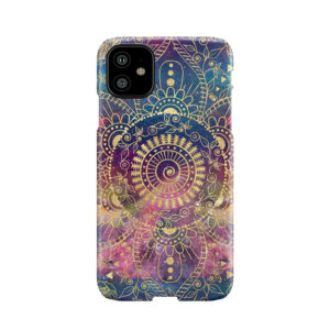 Gold Watercolor And Nebula Mandala Phone Case