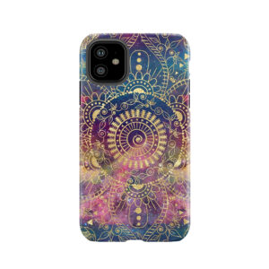 Gold Watercolor And Nebula Mandala Tough Phone Case