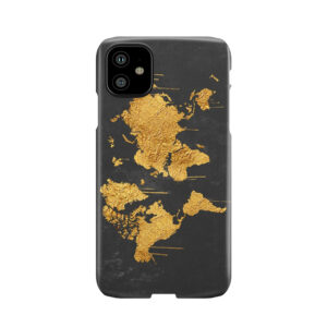 Gold World Map Phone Case