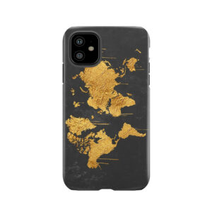 Gold World Map Tough Phone Case