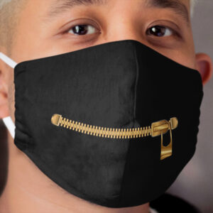 Gold Zipper Cloth Face Mask