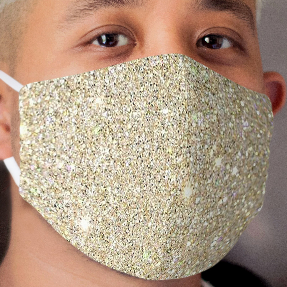 Golden Glitter Pattern Cloth Face Mask