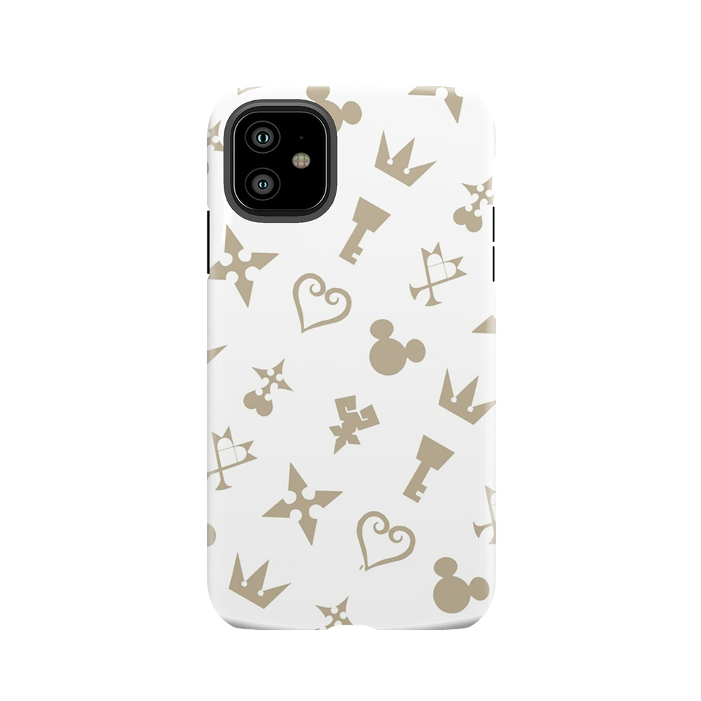 Golden Kingdom Hearts Symbols Tough Phone Case
