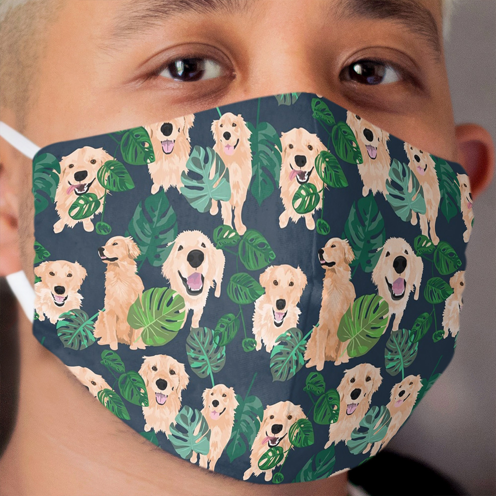 Golden Retrievers Tropical Cloth Face Mask